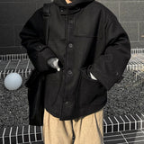 Hooded half duffle coat