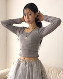 [SET] Shopee Ribbon Strap Unbalanced Sleeveless Ribbed T-shirt