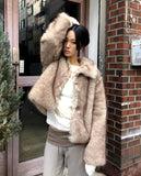 Sevin Collar Two-Tone Fur Jacket
