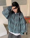 [unisex] Dorico Check Hood String Wind Jacket