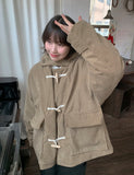 Taomi Fleece Corduroy Duffel Hood Half Coat