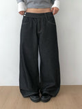 [MADE/Non-Fade] Front two-button stitch wide raw denim pants