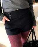 Liran Button Wool Short Pants
