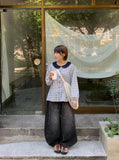 Perryton round collar check shirt