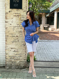 Pale Ribbon Wrap Collar Shirt Blouse