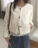 Beche silver button tweed jacket