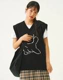 Big Line Bear Smile Knit Vest