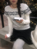 Ulba Snowflake Nordic Short Sleeve Knit