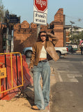 Trackline wide denim pants