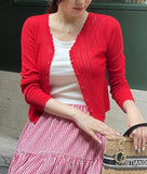 Aaron V-neck Punching Knit Cardigan