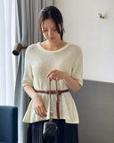 Lorella Hachi Flared Short Sleeve Knit