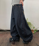 Kituri Summer Raw Denim Balloon Wide Pants