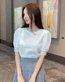 Charlene Jacquard Puff T-Blouse
