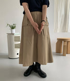 Barson Pocket Banding Long Skirt