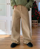 Yves corduroy brushed wide pants