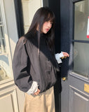Serum High-Neck Button Field Jacket