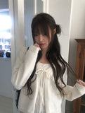 Kwan Frill Sleeveless Ribbon Cardigan Set