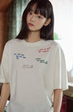 Draw Stitch Embroidered Short Sleeve Tee