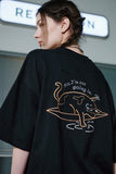 Boat Cat Embroidery Short Sleeve T-shirt