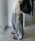 Pilfer Lace Brushed Banding Wide Pants