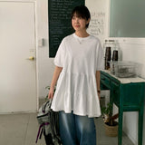 Murren short sleeve frill midi one piece