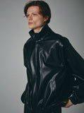 Fox Leather Curved Panel Jacket