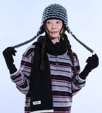 [SET] Short Color Matching Muffler & Gloves Set