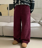 Vominde corduroy color wide pants