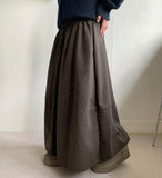 Hennedy banding dot balloon brushed long skirt