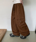 Chesiken Nylon Cargo Wide Pants