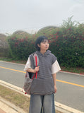[unisex] Foremt Stripe Over Hood Vest