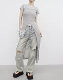 Chatier Slit Sleeveless One Piece