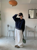 Chomin Half Open Waffle Wool Hood Knit