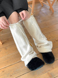 Bael brushed bootcut ribbed string leg warmers