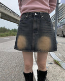 Peavy Washing Jeans Denim Mini Skirt