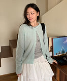 Wonne Color Round Knit Cardigan