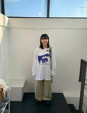 [unisex] Shimoko Spray Printing Long Sleeve Over Tee