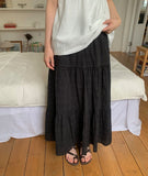 Konomi Check Banding Long Skirt