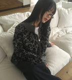 Dotty Leopard Knit Zip-Up