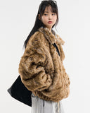Luna detachable hood loose fur jacket