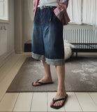 Cuffrey Dart Rollup Bermuda Denim Pants