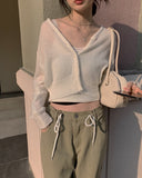 Lizu Delicate V-Neck Crop Cardigan