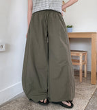 Mocku Banding Nylon Cargo Wide Pants