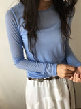 Kadohi Tencel Basic Layered Long Sleeve Tee
