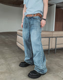 Tero Double Back Pocket Embossed Denim Pants