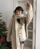 [wool20%] Ellie Bokashi handmade knit cardigan