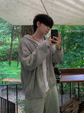 Chess Knit Hood Zip-up
