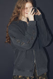 [2-WAY] Chima Sleeve Pigment Hood Zip-up