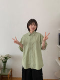 [unisex] Biger Cotton Over Short Sleeve Shirt