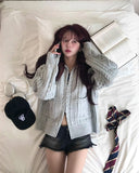 [wool30%] Woods Cable Two-Way Knit Hooded Zip-Up